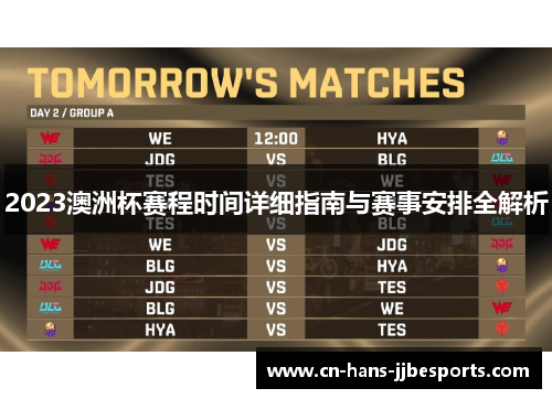 2023澳洲杯赛程时间详细指南与赛事安排全解析